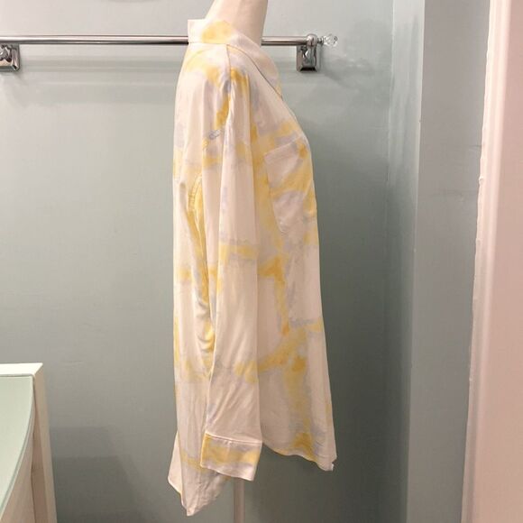 Calia by Carrie Underwood Watercolor Yellow Swim Coverup Utility Shirt NEW - Picture 3 of 16